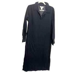 VTG Original Ty Wear Small Black Long Sleeve Dress 60s Y2K Grunge Emo Peasant